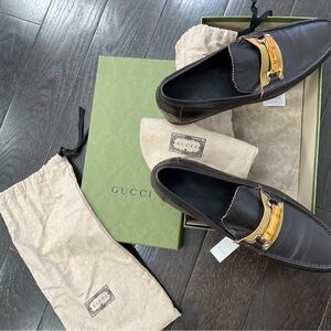 Gucci bamboo bit loafer, men’s size EU46/US 12, in brown leather (VG condition)